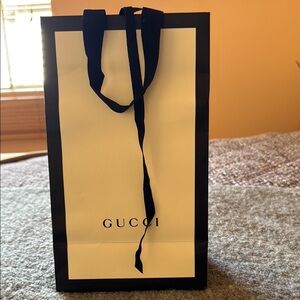 Gucci Black and Cream Shopping Bag